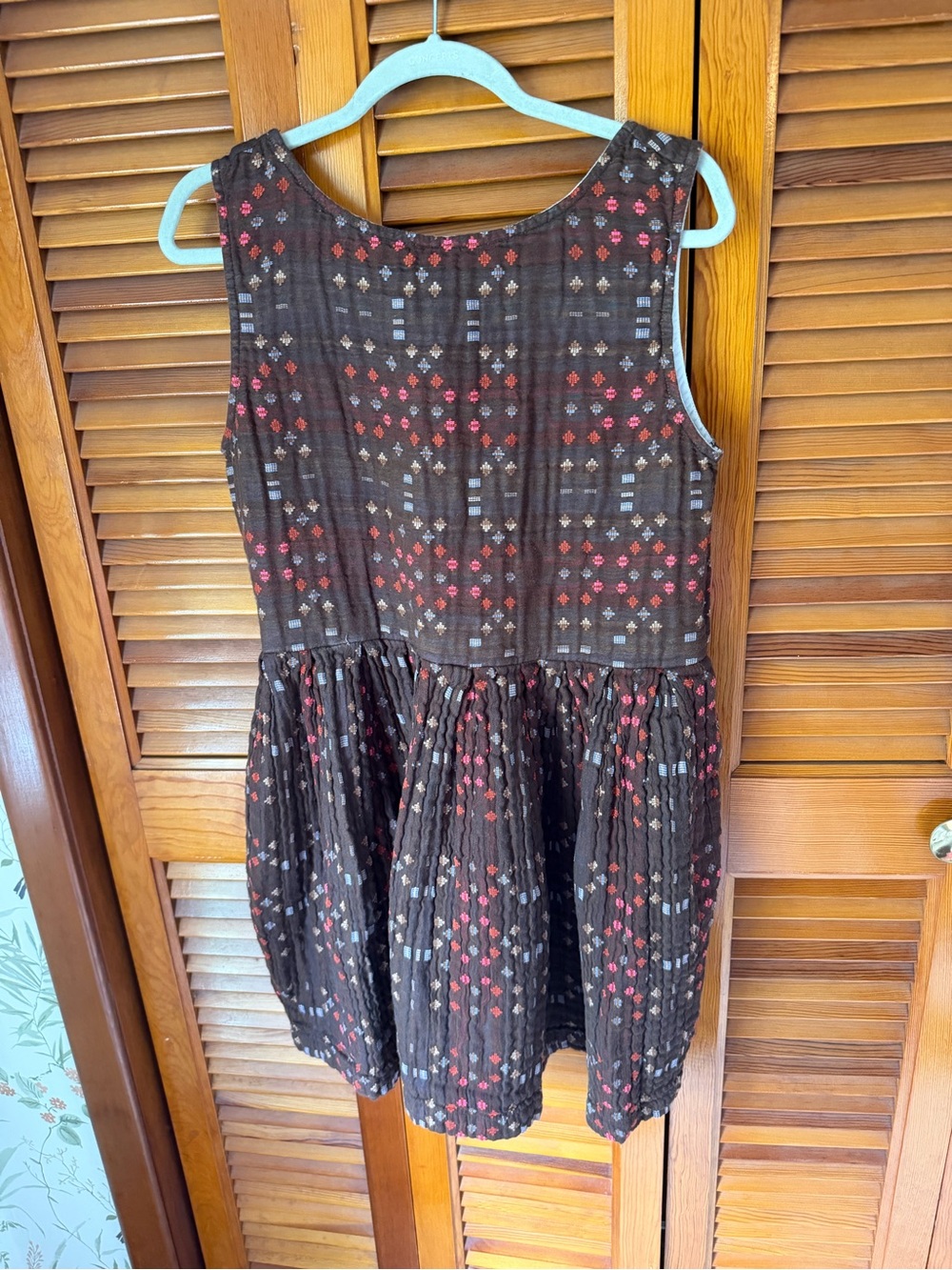 Ace & Jig Brown Patterned Sleeveless Babydoll Dress Sz Small Petite
